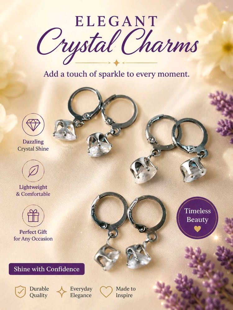 Elegant Crystal Charms Earrings combo 3