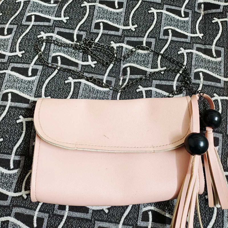 Chic Pink Crossbody Bag with Tassels