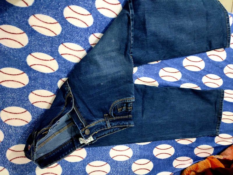 Dark Blue Denim Baggi Jeans