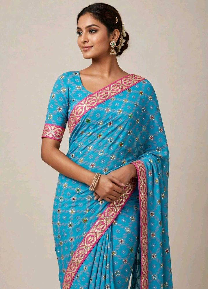 Beautiful Blue Ethnic Saree
