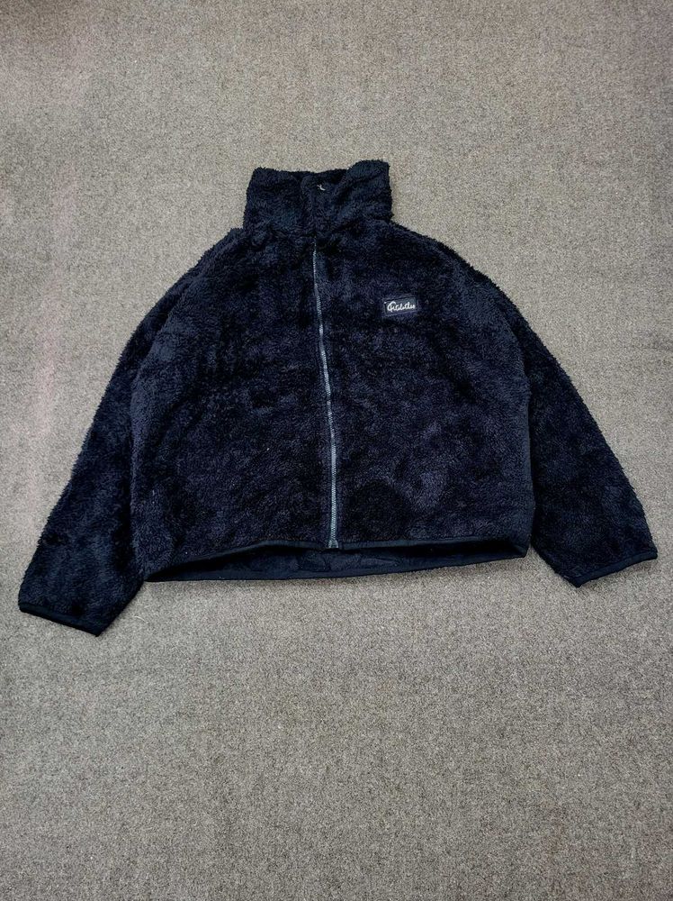 Fuzzy Black Zip-Up Jacket