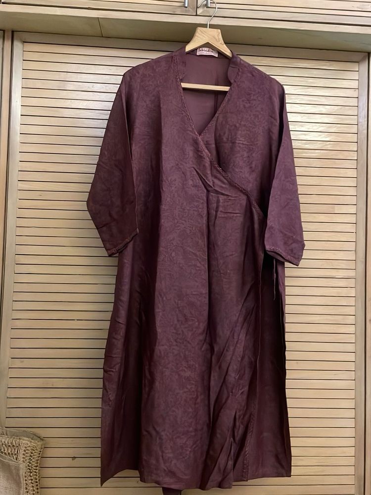 ladies angrakha kurta, XL, purple