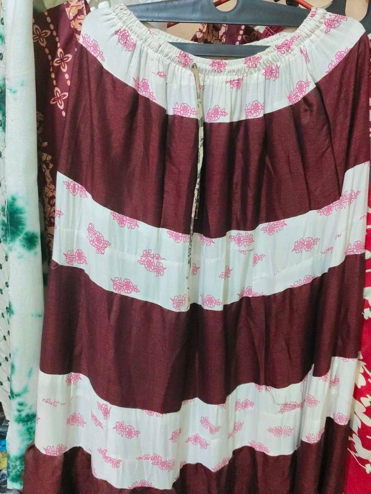 Bohemian Striped Maxi Skirt