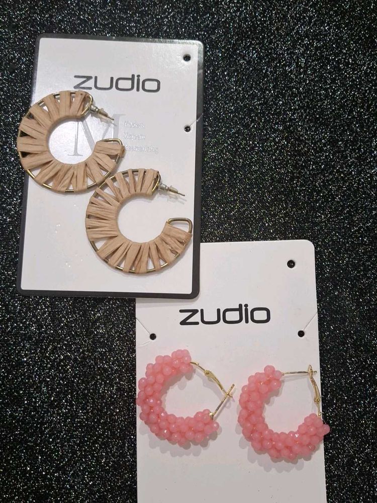 combo Zudio Hoop Earrings - Nude &amp; Pink