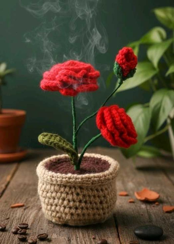 Crochet Flower Pot Decor