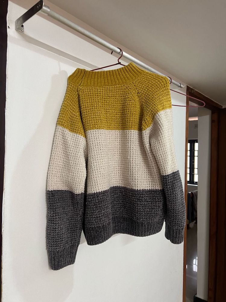 Women > Sweaters & Knits | Color Block Knit Sweater | Freeup