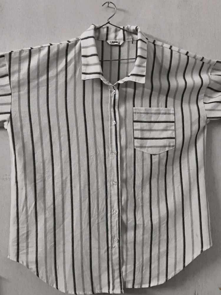 Striped Button-Up Shirt