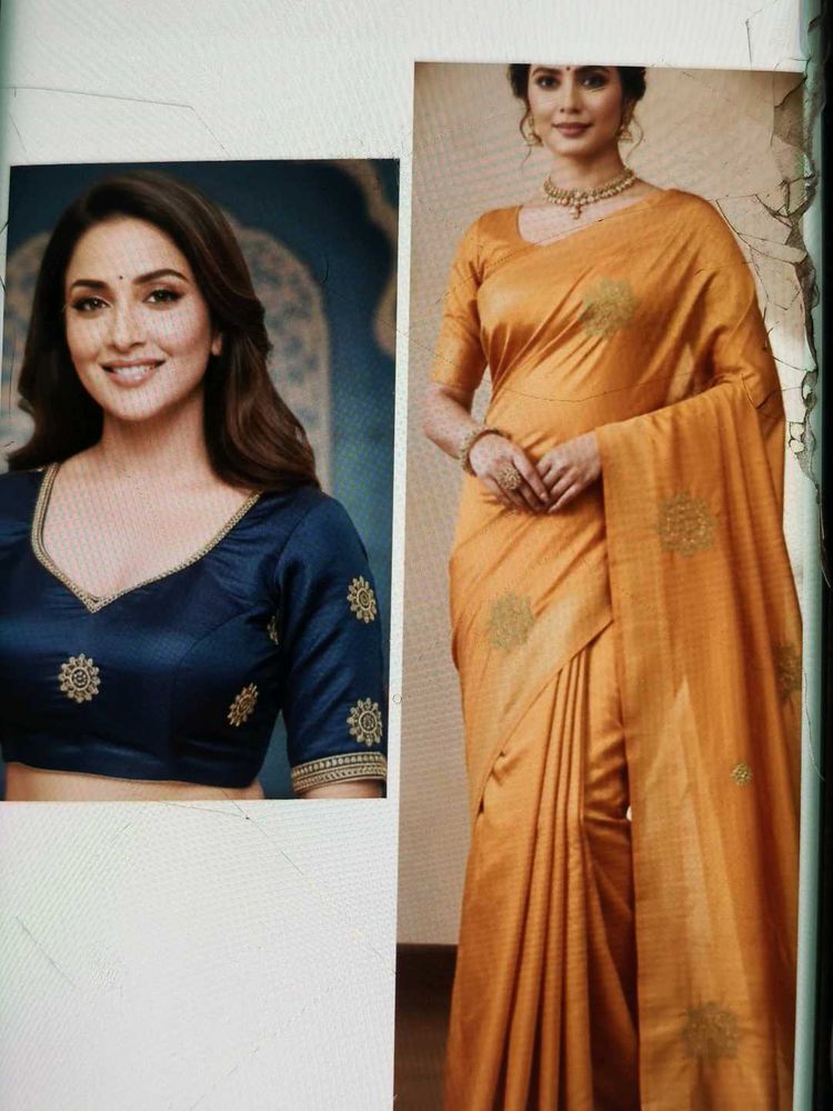 Elegant sana silk Saree with Embellished Blouse