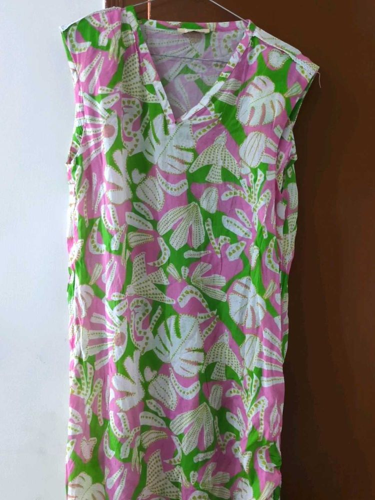 Vibrant Floral Print Sleeveless Dress