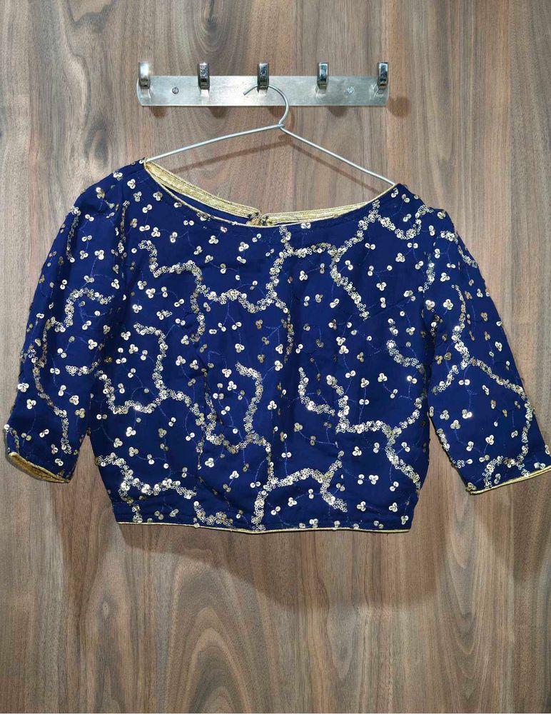 Stunning Blue Sequined Blouse