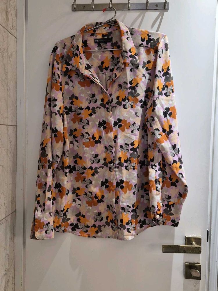 M&amp;S Floral Print Long Sleeve Shirt