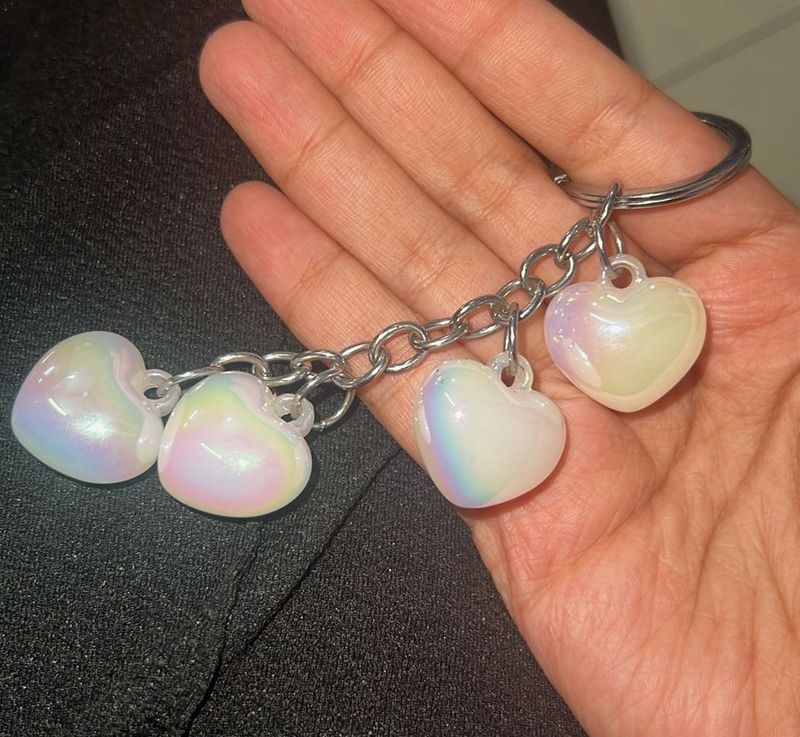 Cute Heart Keychain Accessory 🤍