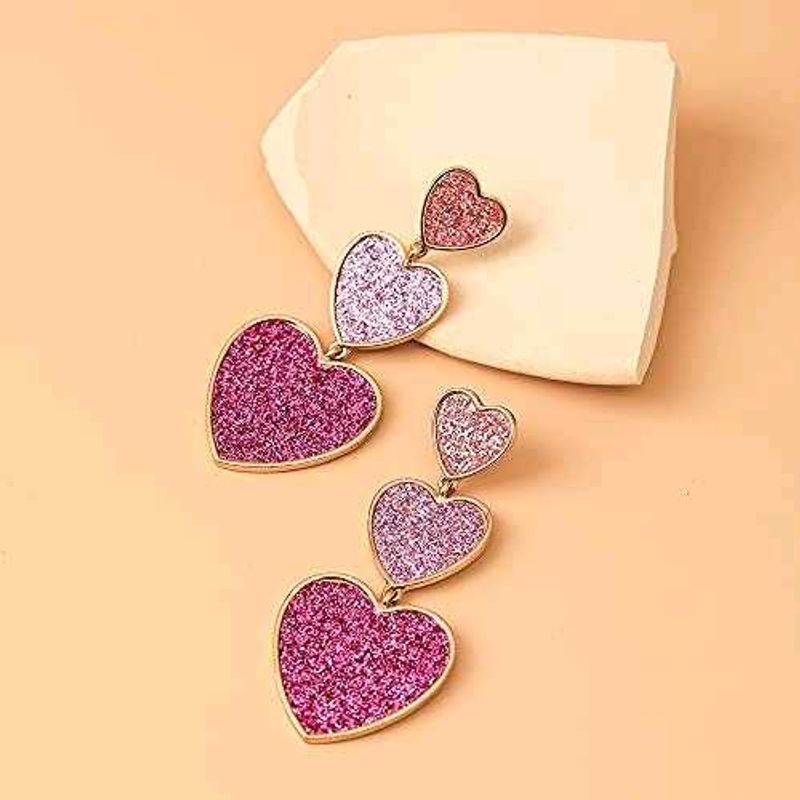 Savana Sparkly Heart Drop Earrings