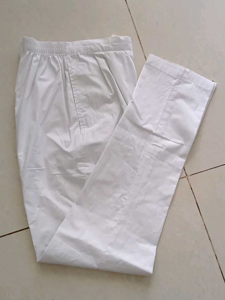 Classic White Cotton Pants