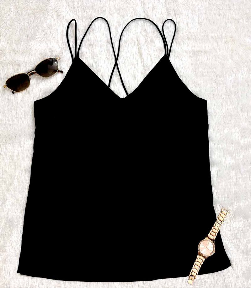 Stylish Black Spaghetti Strap Camisole Top
