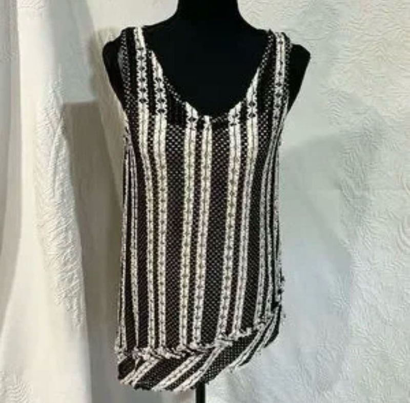 ZARA Knit Boho Striped Tank Top