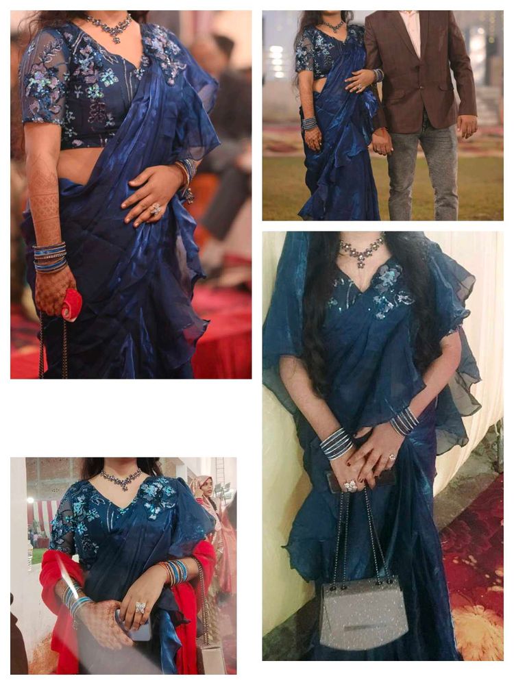 Exclusive Ruffled Ready to wear Saree with Blouse