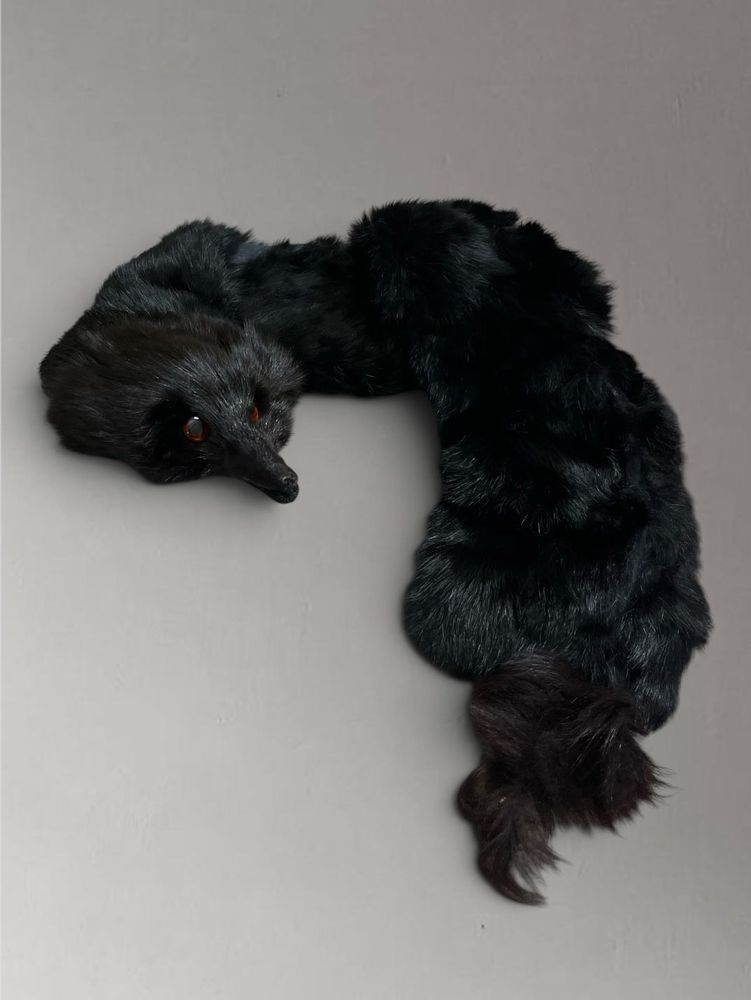 Vintage Black Fox Fur Scarf