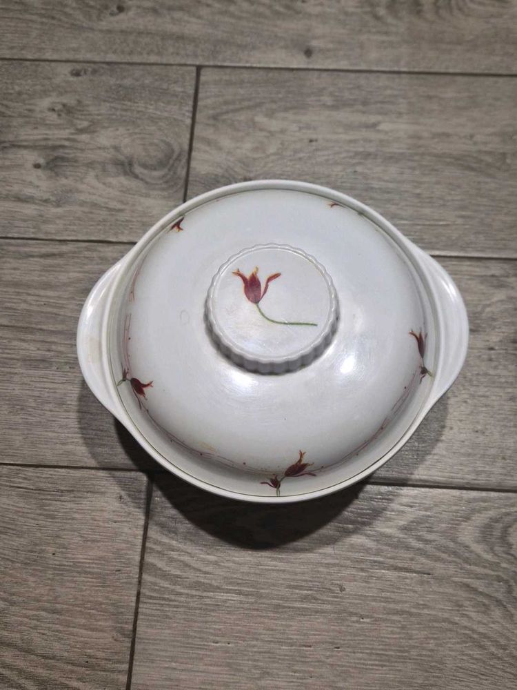 Vintage Melamine Serving Dish with Lid