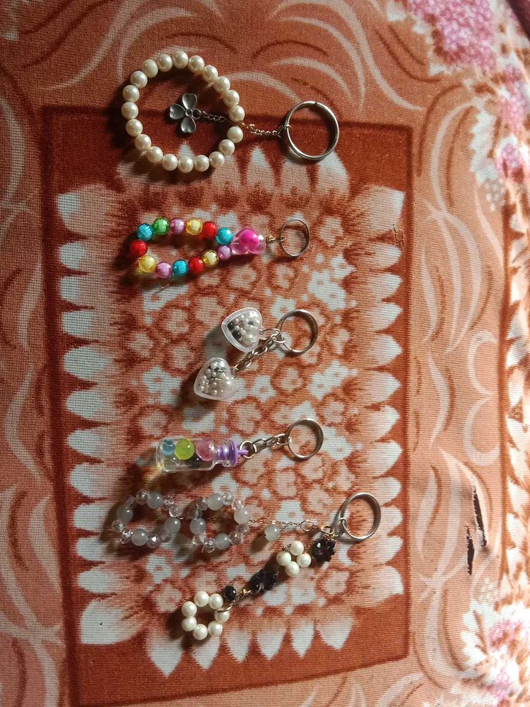 Cute Beaded Keychain Set