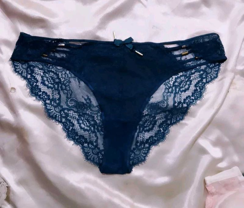 Navy Blue Lace Panties