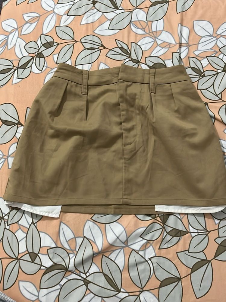 h&amp;m khaki mini skirt