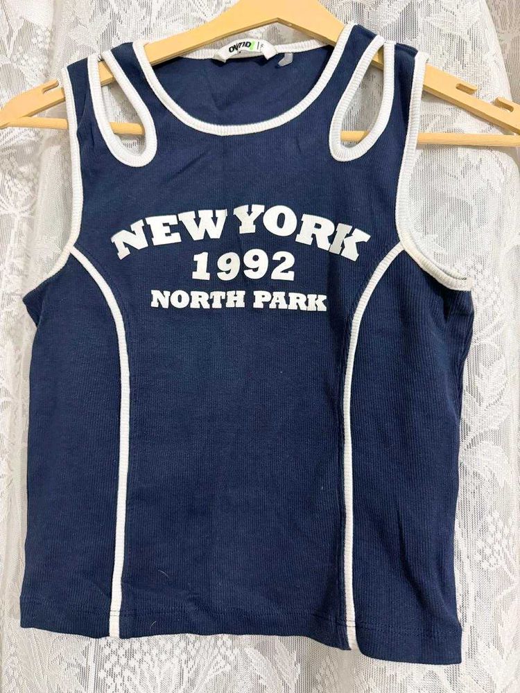 Ownd Navy Blue Sleeveless Top