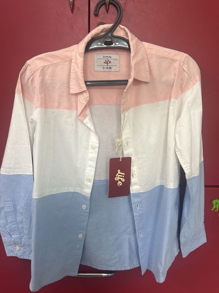 Color Block Long Sleeve Shirt