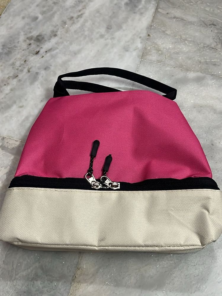 Pink &amp; Beige Tiffin Bag