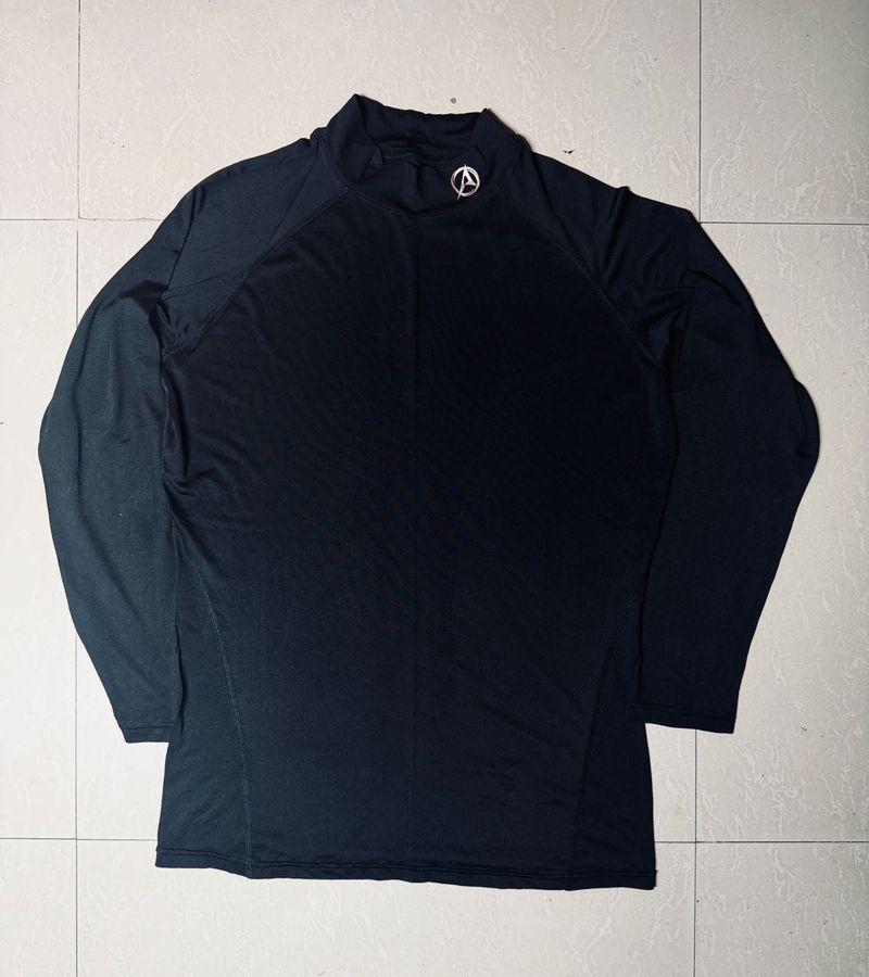 Black Long Sleeve Mock Neck Top