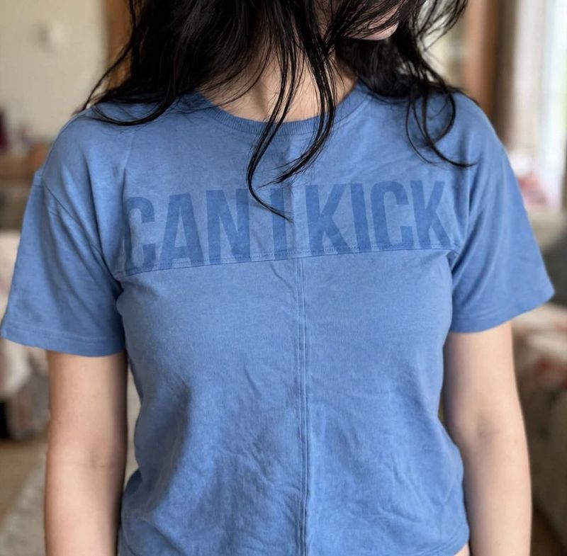 Blue "CAN'T KICK" Graphic