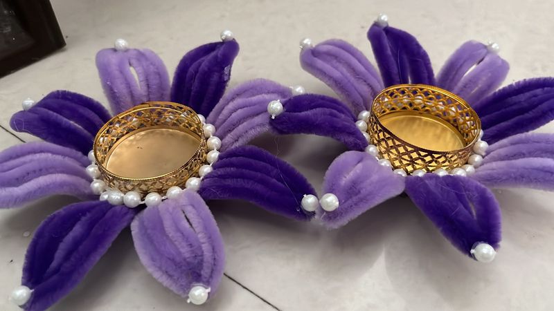 customised colour Decorative Flower Candle Holders