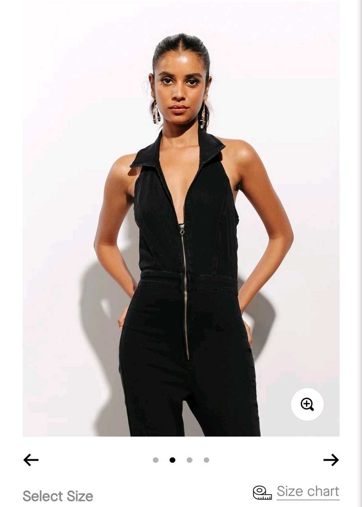 Chic Black Halter Zip Jumpsuit