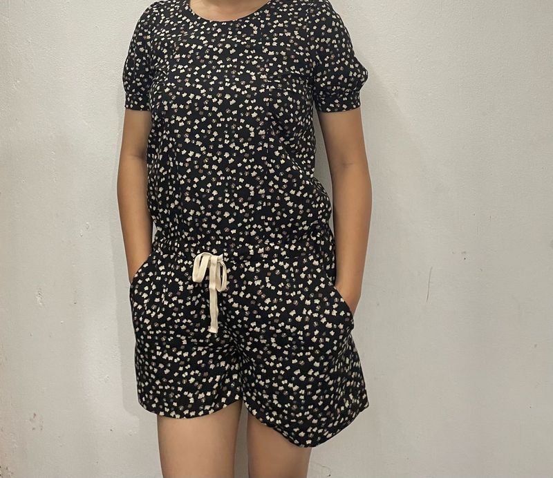 Cute Floral Print Romper