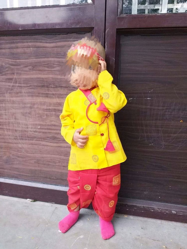 Dhoti Kurta Set For Kids Aged 1 To 3 Years Old. Single Set Available. One Set Got Sold.