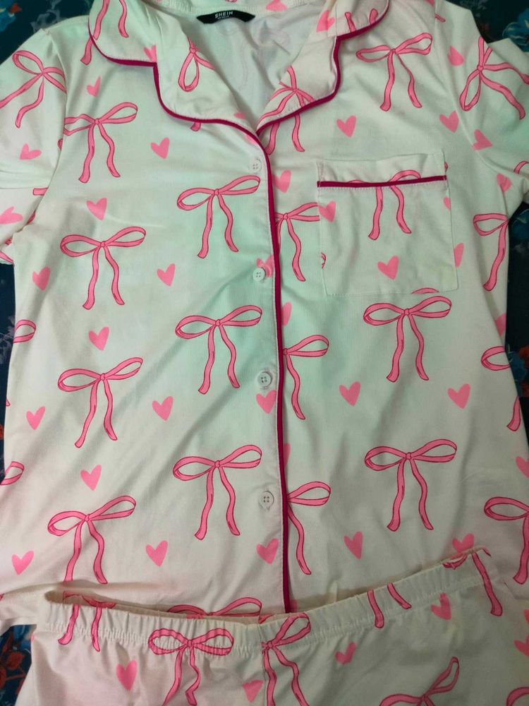 Cute Bow &amp; Heart Pajama Set