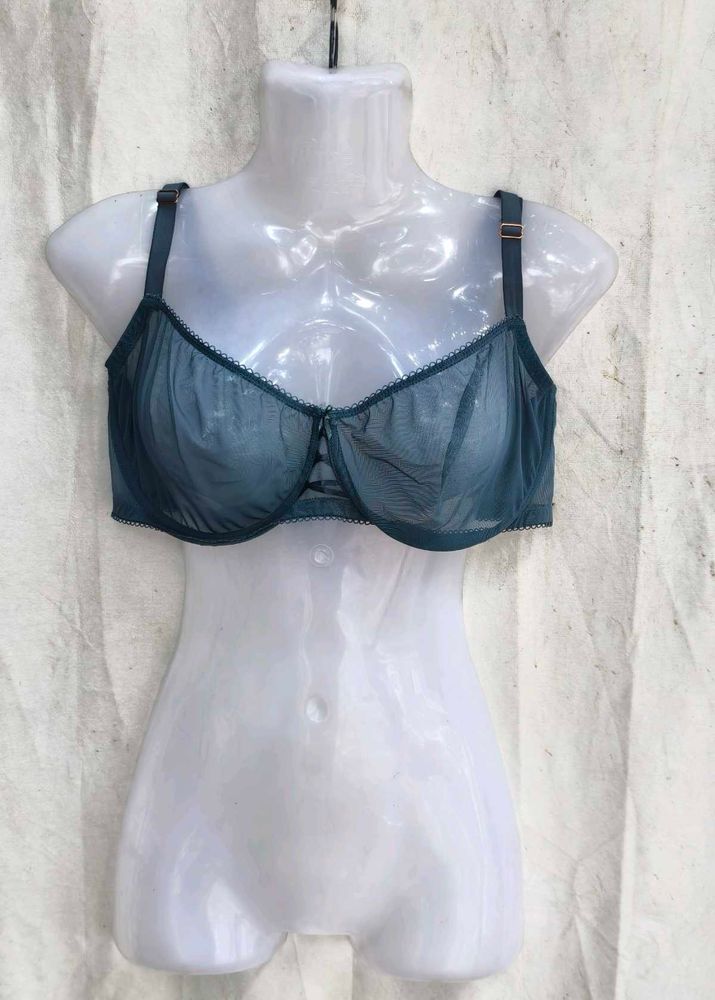 I. Sheer Teal Balconette Bra