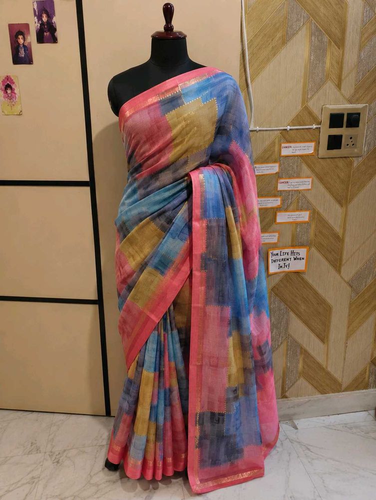 Rose pink georgette saree blouse