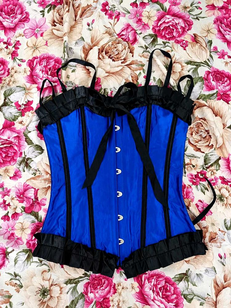 Royal Blue  bustier  (metal boning)