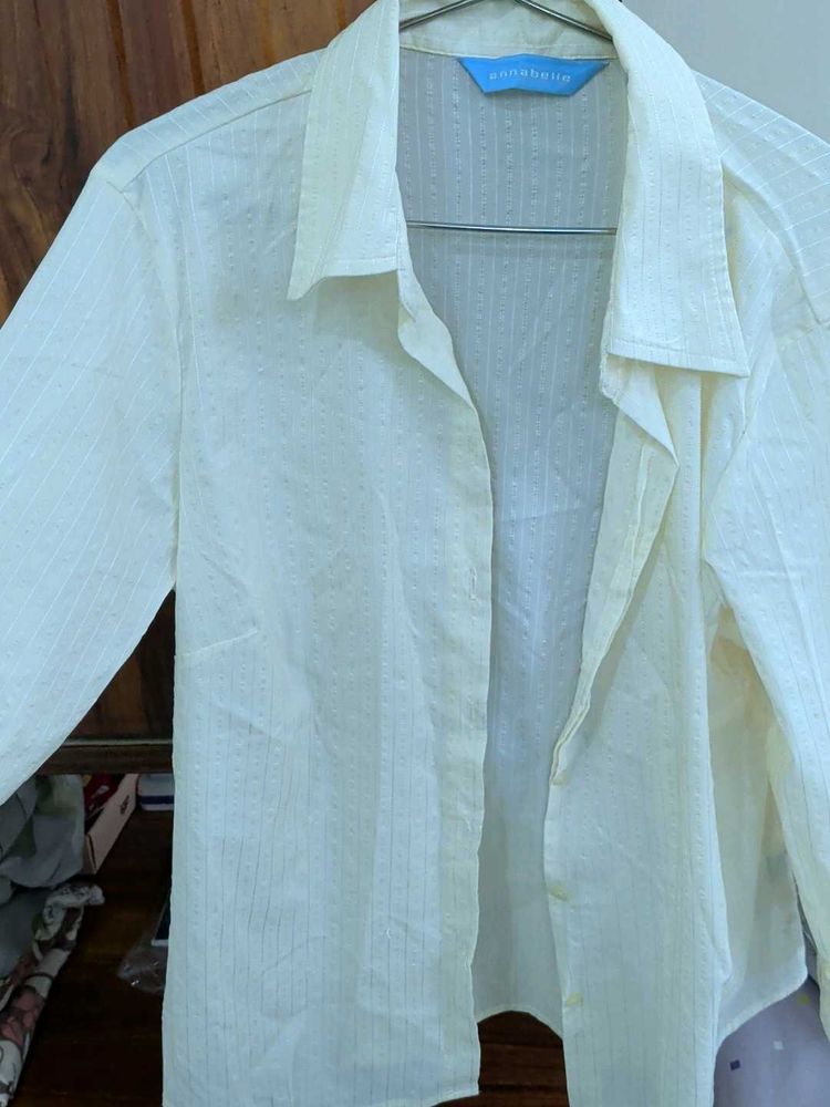 Elegant Yellow Textured Button-Up Shirt
