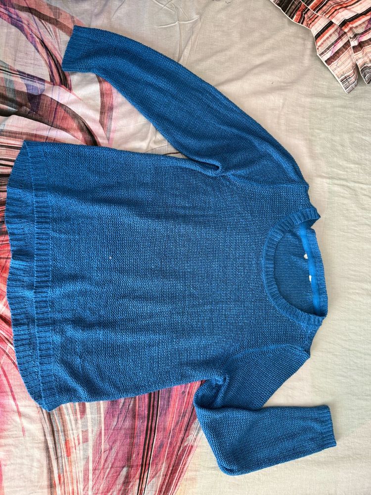 Cozy Blue Knit Sweater