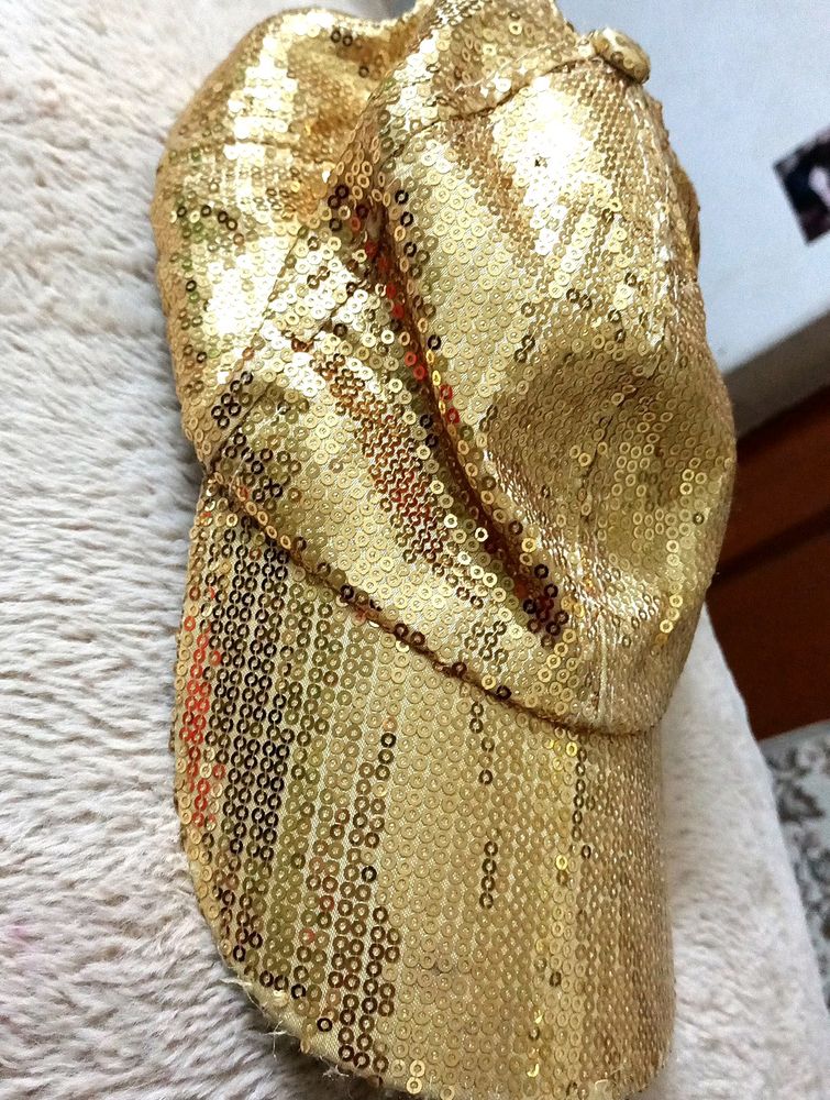 SEQUIN GOLDEN CAP FOR WOMEN