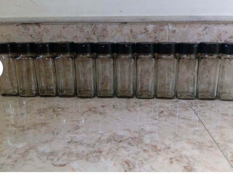 Set of 12 Glass Spice Jars