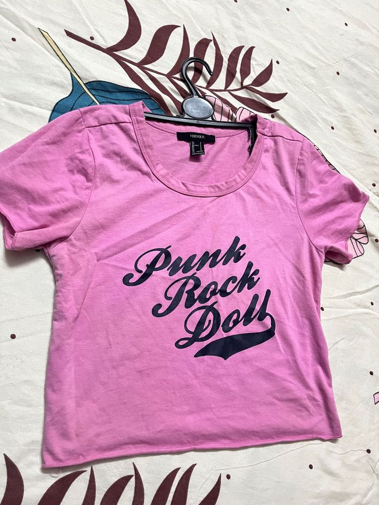 Pink "Punk Rock Doll" Graphic Tee