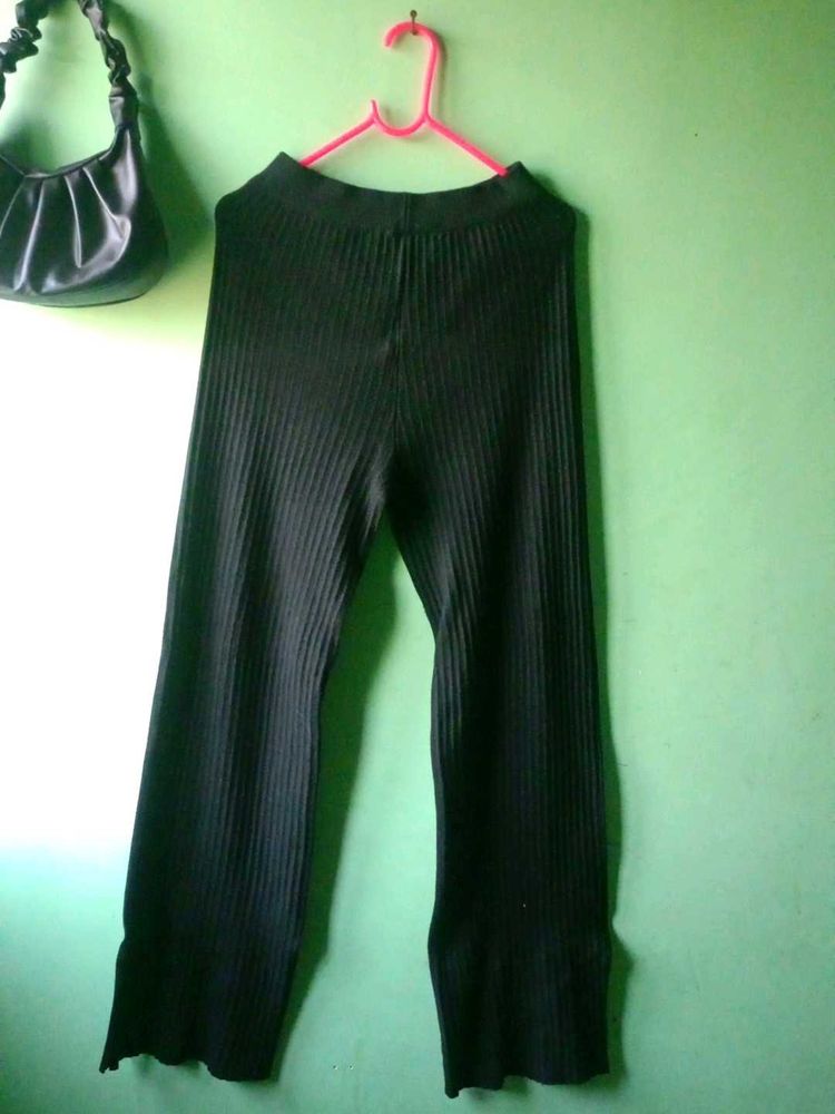 Stylish Black Knit Pants
