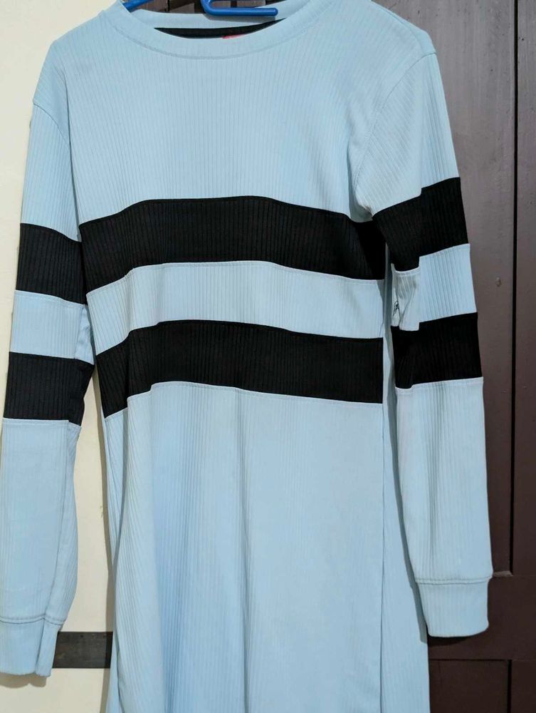 Light Blue Striped Long Sleeve Top