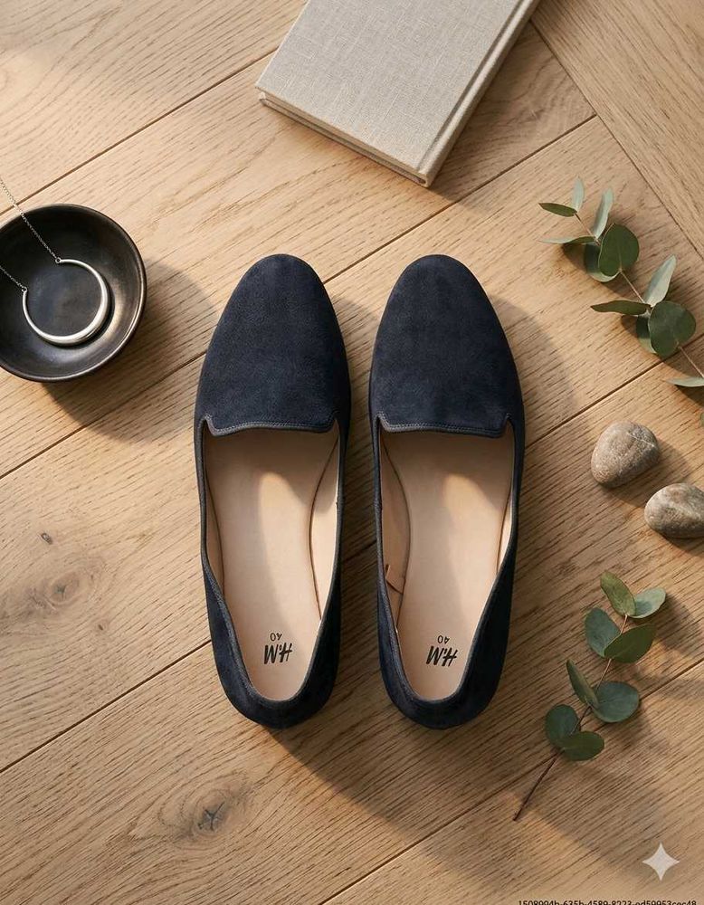 Elegant Navy Suede Loafers