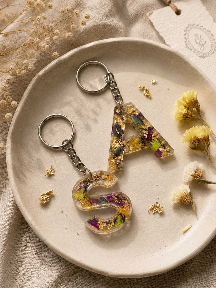 Alphabet Resin Keychain