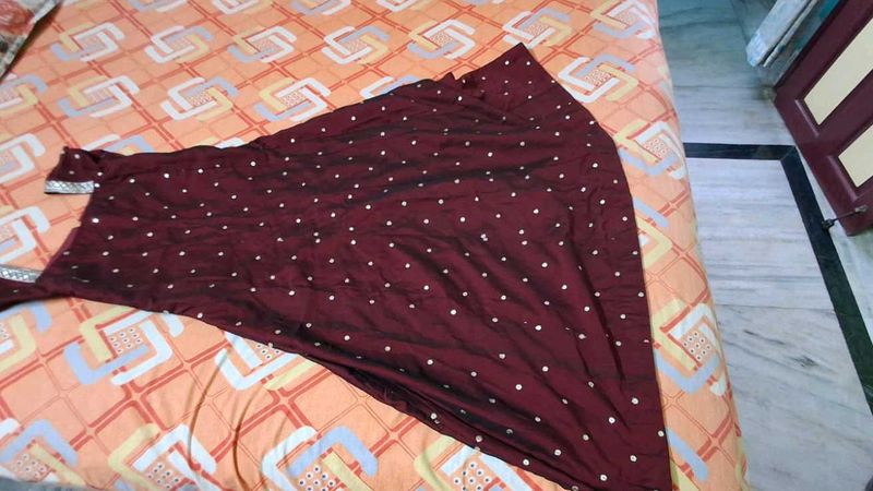Maroon  Polka Dots suit