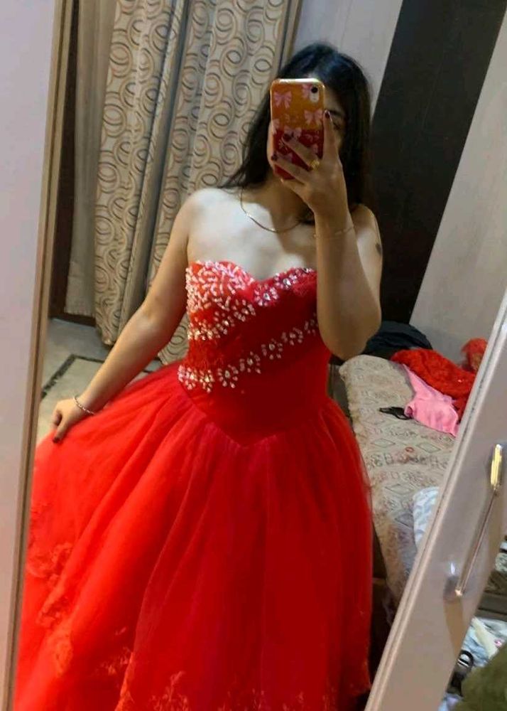 Stunning Red Embellished Gown